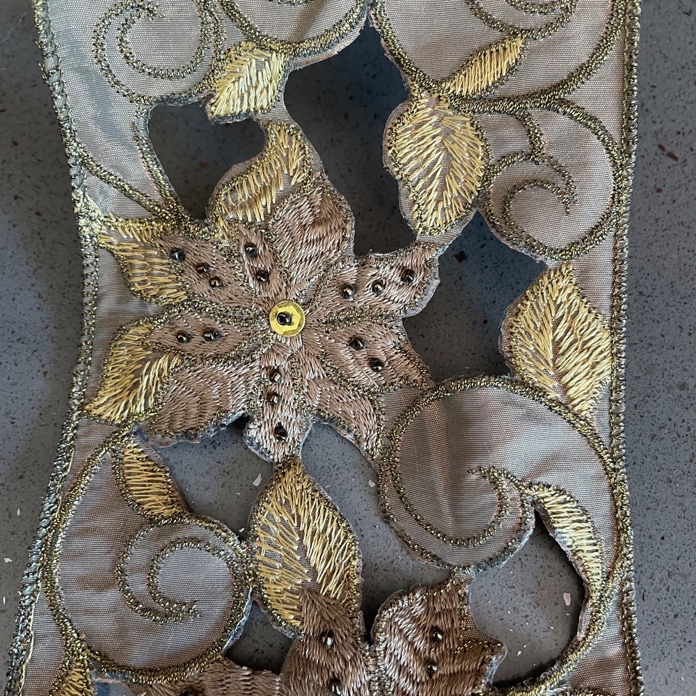 Regency International embroidered and beaded ribbon